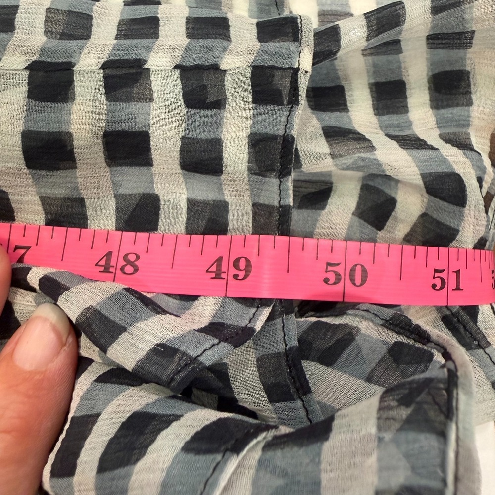 Joie Tobey Sz XXS Boho Black Cream 100% Silk Check Maxi Dress Oversized EUC - Picture 12 of 14